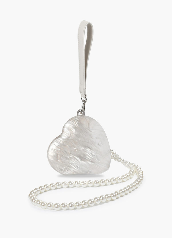 front Pearlescent Heart Acrylic Handbag
