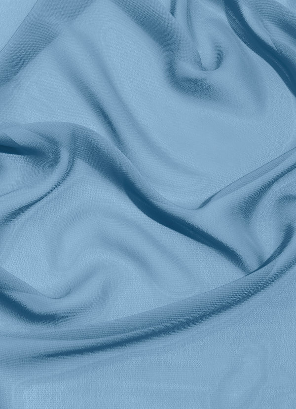 front Azazie Steel Blue Chiffon Fabric By the Yard