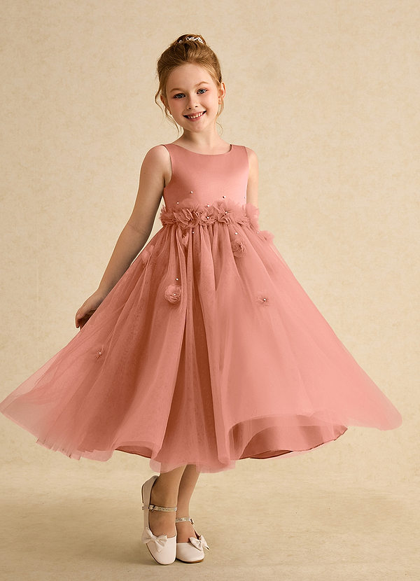 Azazie Lux Flower Girl Dresses MAI TAI A-Line Beaded Tulle Dress image1