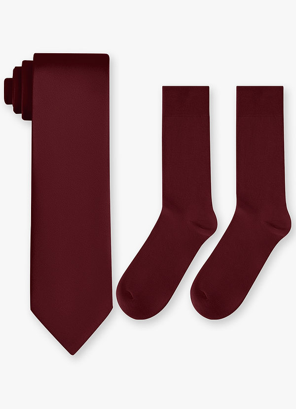 front Matching Stretch Satin Wide Tie & Cotton Socks Set