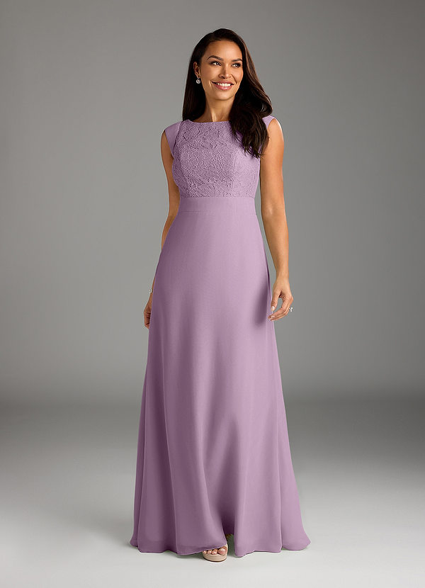 Azazie Bettina Abiti da Mamma Sposa Abito A-Line in Chiffon Pizzo Glicine image1