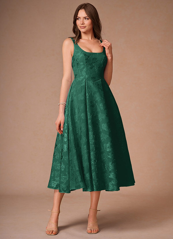 Briac Hunter Green A-line Midi Dress image1
