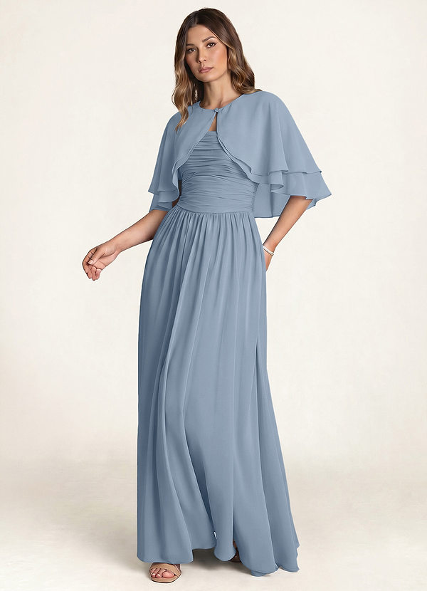 Azazie Matching Color Chiffon Double Layer Shawl front
