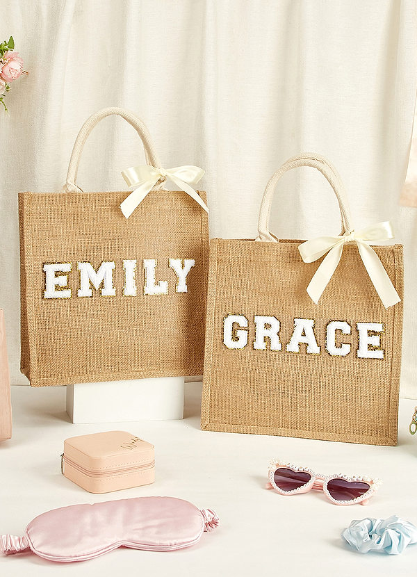 front Personalized Jute Tote Bag