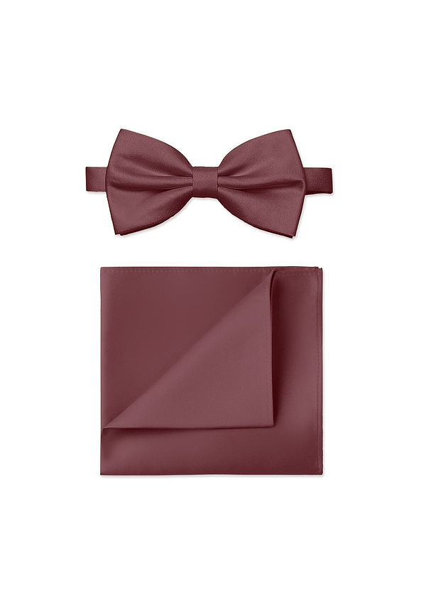 front Ensemble nœud papillon et pochette de costume en satin mat pour hommes