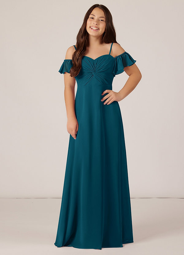 Juna Junior A-Line Off the Shoulder Chiffon Dress