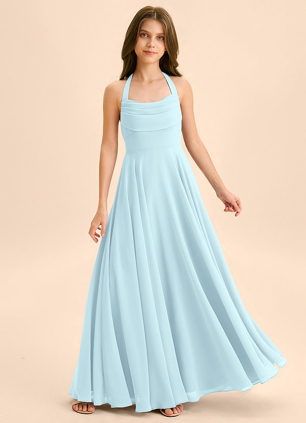 Azazie Kady Junior Cloud Blue A-Line Sweetheart Neckline Chiffon Dress image1