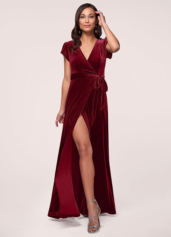 burgundy velvet dress short
