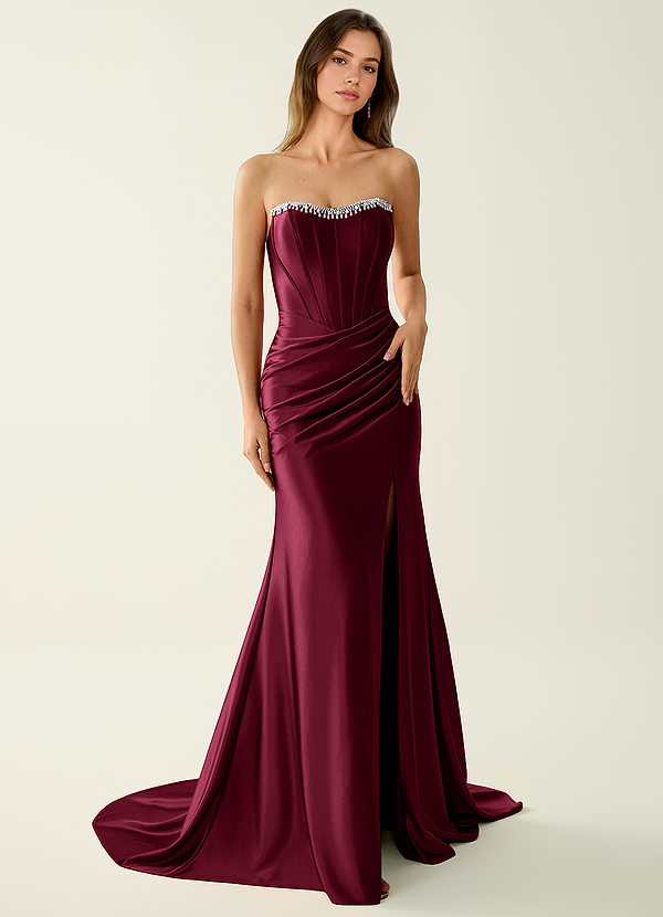 Simago Ankara Red Beading Corset Prom Dress image1