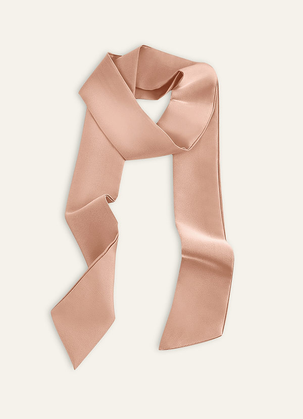 front Bijpassende kleur stretch satijnen haarsjaal