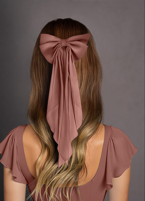 front Matching Color Chiffon Bow Hair Clip