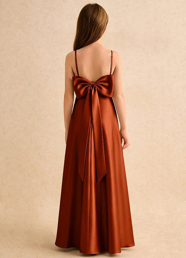 Azazie Joella Girls Formal Klänningar för brudeflicka Klä A-Line i Stretch Satin Plisserad image1