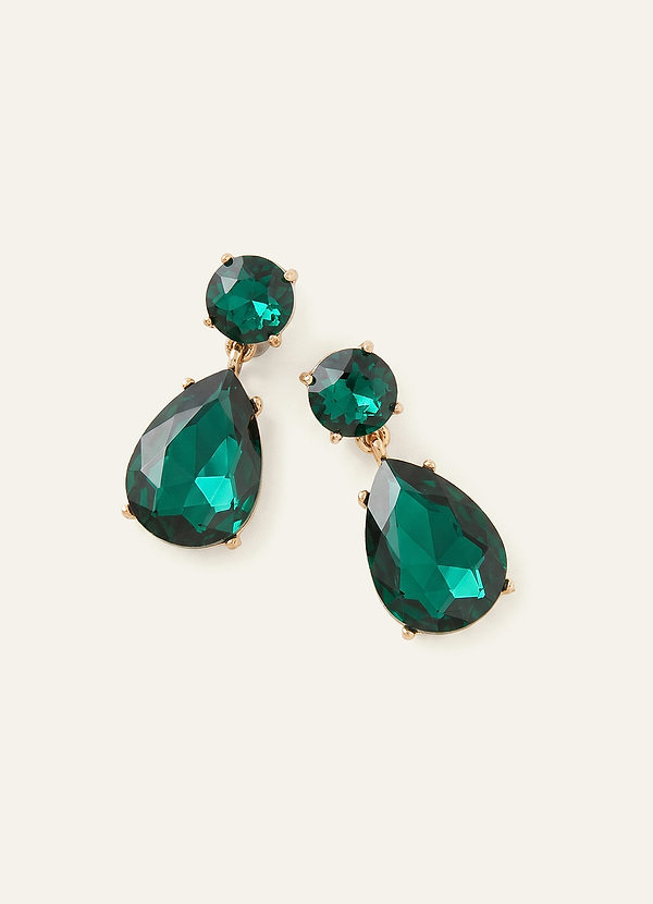 front Pendientes colgantes de perlas con piedras preciosas