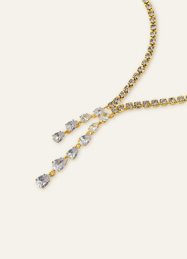 Y Drop Tennis Necklace front
