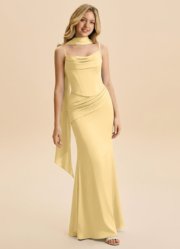 Sorrel Junior Butter Mermaid Ruched Stretch Satin Dress image1