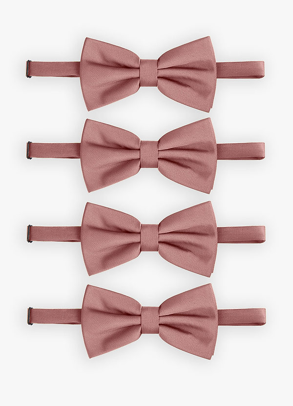 front Adjustable Stretch Satin Bow Tie – 4-Piece Set