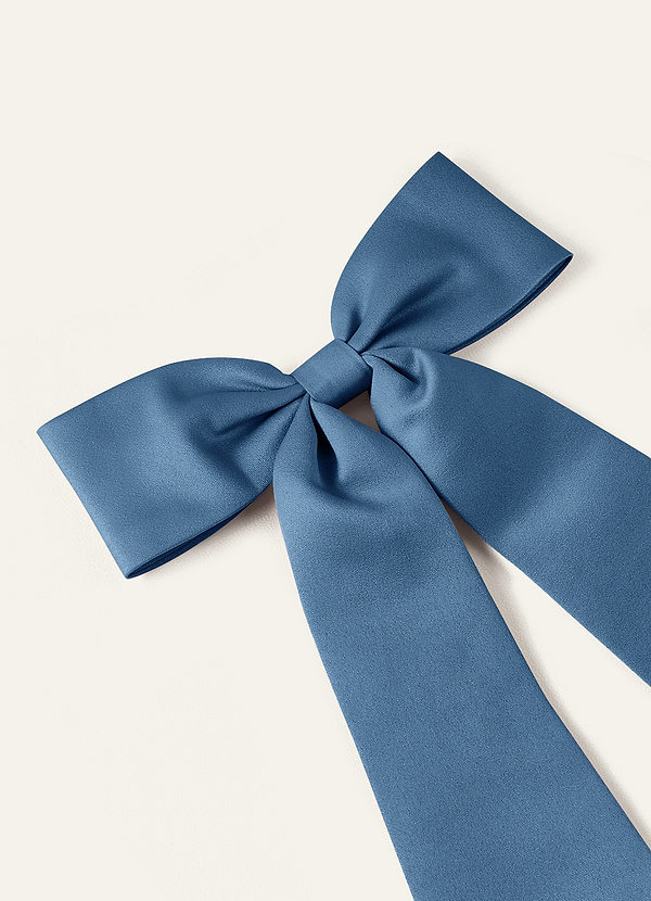 front Matching Color Matte Satin Bow Hair Tie Set