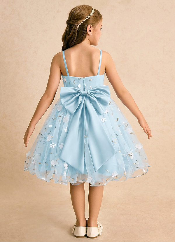 Azazie Junebug Flower Girl Dresses Sky Blue Ball-Gown Spaghetti Strap Tulle Dress image1