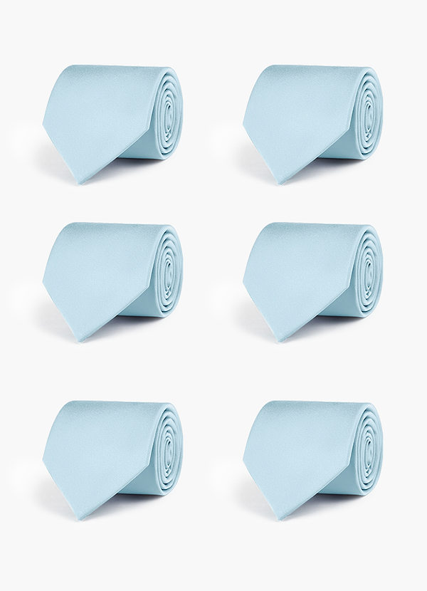 front Stretch Satin Matching Groomsmen Tie Set – 6 Pieces