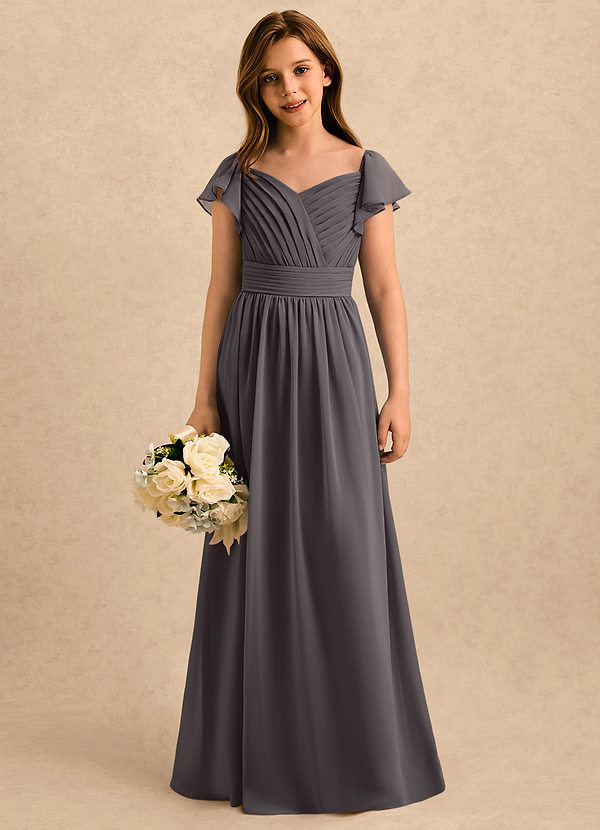 Azazie Taylor Girls Formal Klänningar för brudeflicka Klä A-Line i Chiffong Älskling Halsringning image1