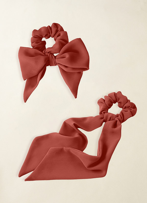 front Matching Color Chiffon Multiway Hair Scarf Scrunchie Set