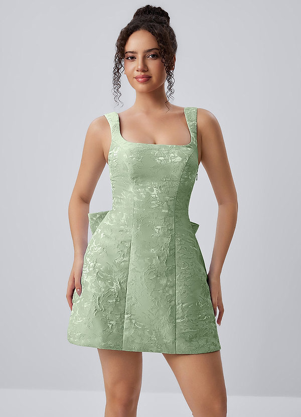 Thalassiana Saggio Abito corto a trapezio con fiocco jacquard e canotta image1