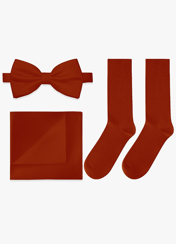 front Matching Bow Tie & Pocket Square & Socks Set