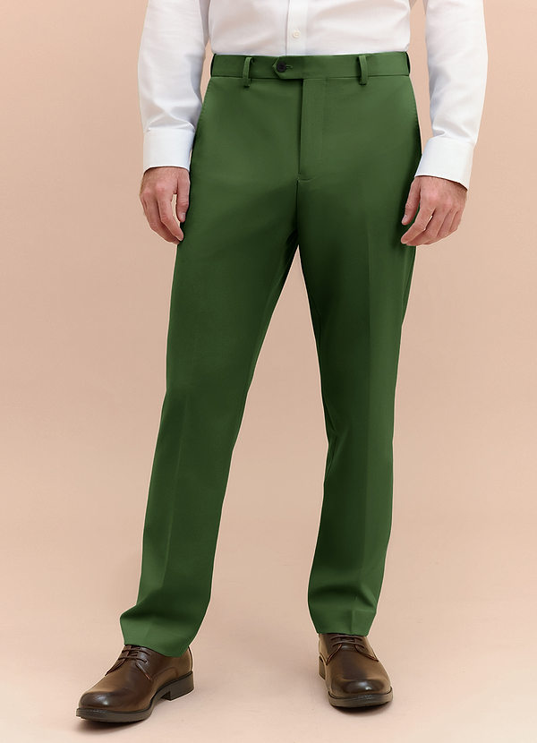 front James Olive Structured Stretch Dress Pants