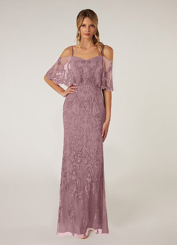 Azazie Norma Mother of the Brides Dresses Sheath Sequins Lace Floor-Length Dress image1