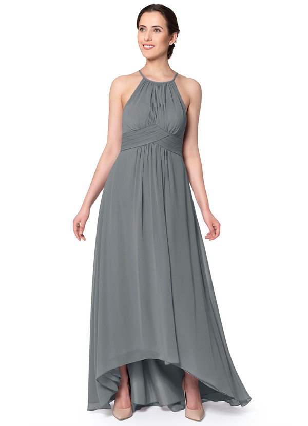 Azazie Aibreann Bridesmaid Dress - Steel Grey | Azazie