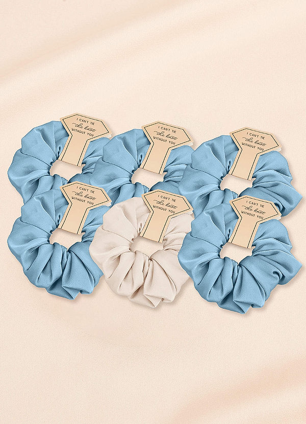 front Matchande färg blandad färg Brudtärna Stretch Satin Over Size Scrunchie Set