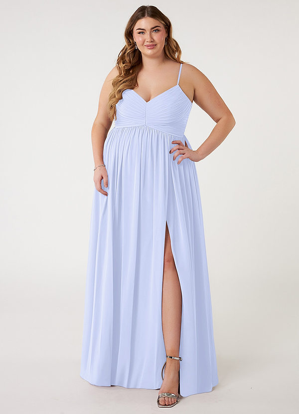 Azazie Alia Bridesmaid Dresses Lavender A-Line Pleated Chiffon Dress image1