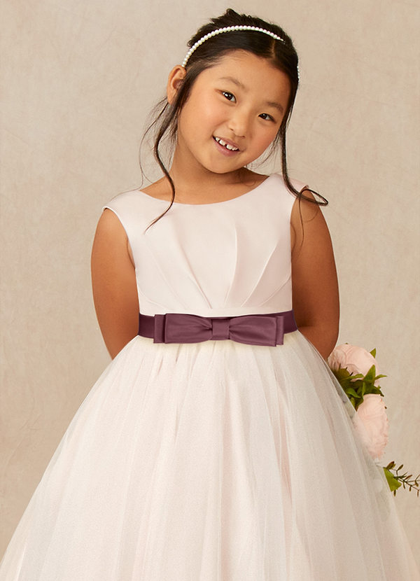 front Azazie Matching Color Satin Layered Bow Sash