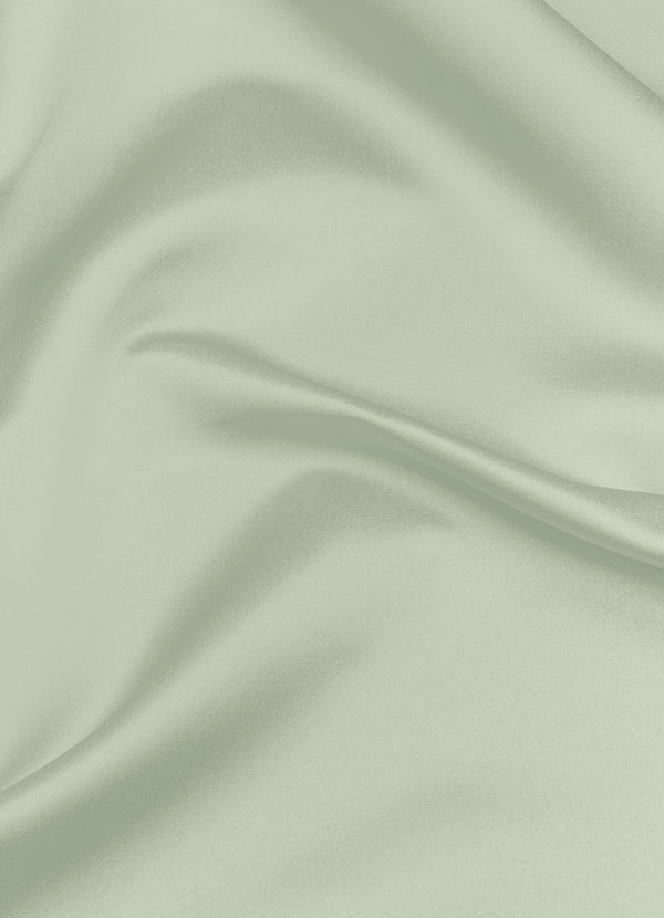 front Azazie Dusty Sage Matte Satin Fabric By the Yard