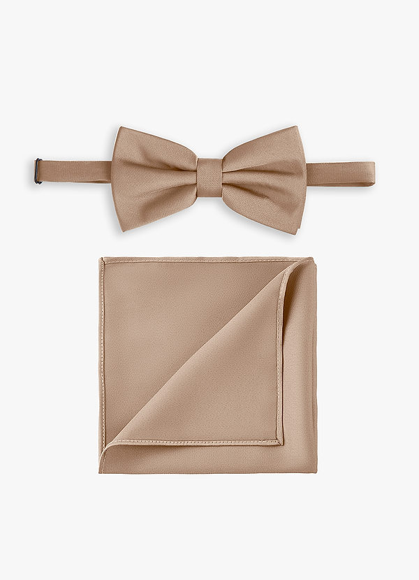 front Stretch Satin Bow Tie and Pocket Square Set
