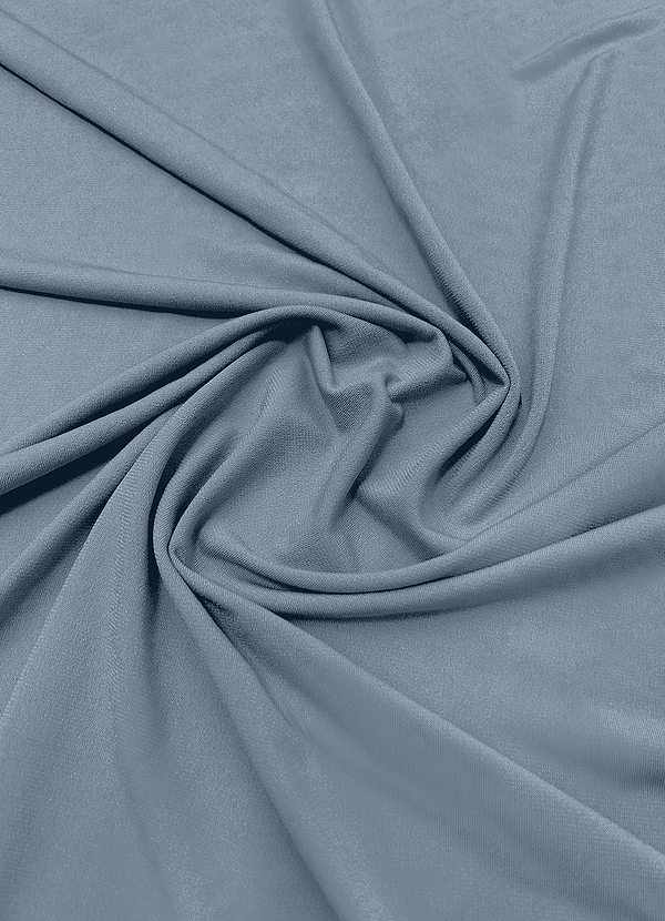 front Azazie Dusty Blue Luxe knit Fabric By the Yard