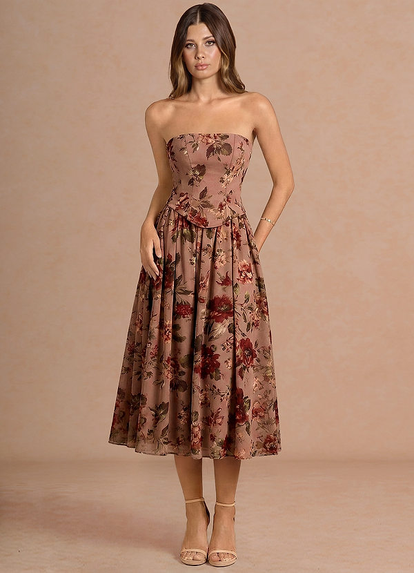 Rowena Mauve Multi Midi Dress image1
