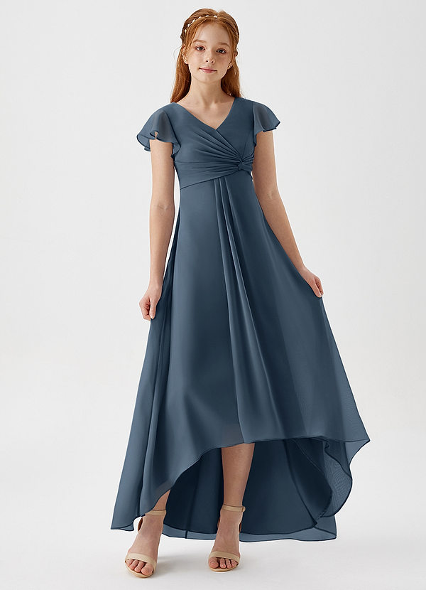 Azazie Breanne Junior Neptune A-Line Chiffon Dress image1