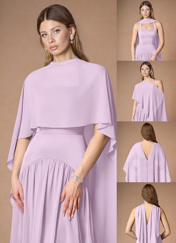 front Azazie Matching Color Chiffon Multiway Cape