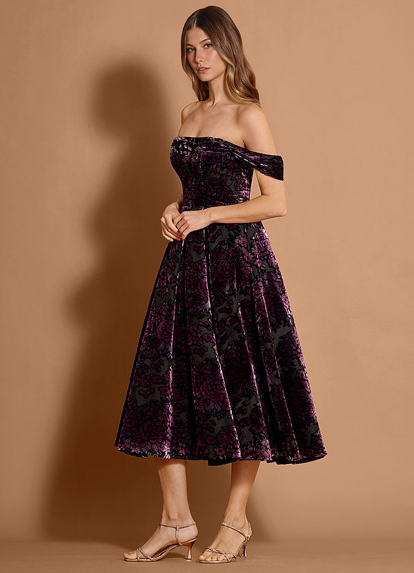 Eunice Black Amethyst Midi Dress image1