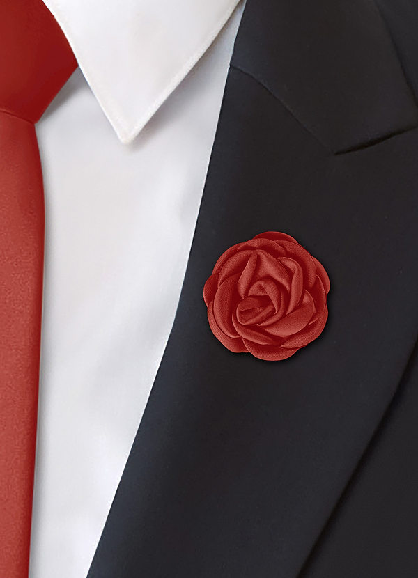 front Matte Satin Floral Lapel Flower