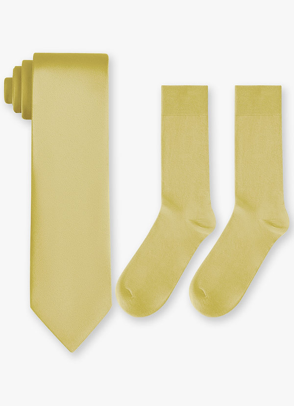 front Bijpassende set van stretch satijnen skinny stropdas en katoenen sokken