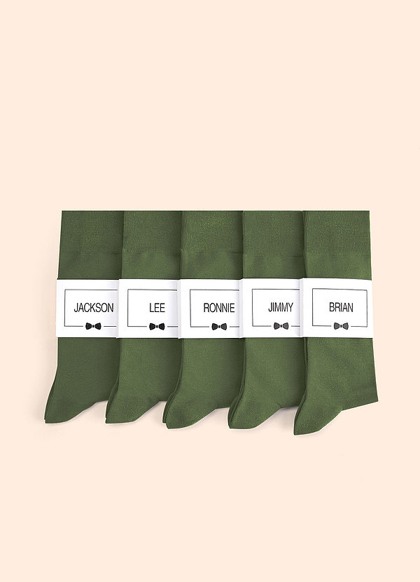 front Matching Color Men's Dress Socks with Personalized Label