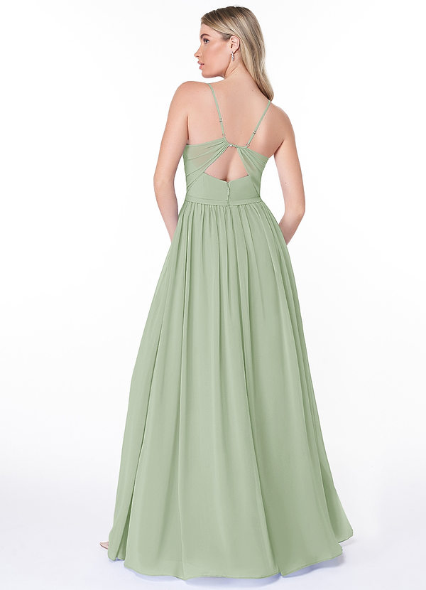 Azazie Cora Bridesmaid Dresses A-Line Pleated Chiffon Floor-Length Dress image2