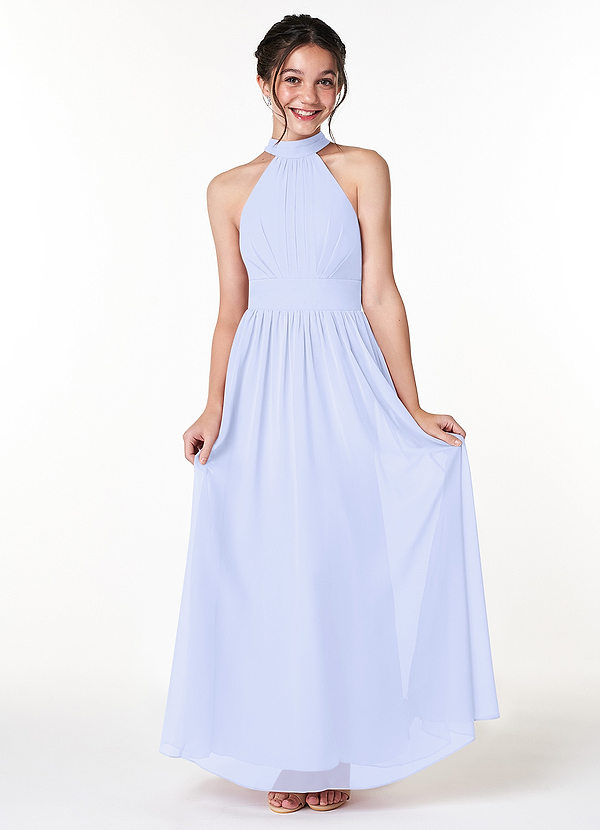 Azazie Iman Junior Lavender A-Line Pleated Chiffon Dress image1