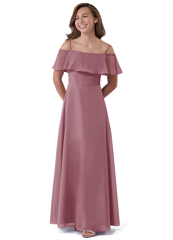 Vestidos De Dama De Honor Junior De Chiffón Asimétricos Musgo