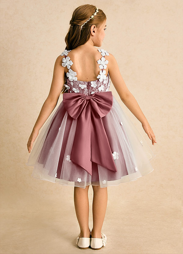 Azazie Junebug Vestidos de Niña de Flores Vestido de Marfil Amatista de Tul de Princesa con Encaje image1
