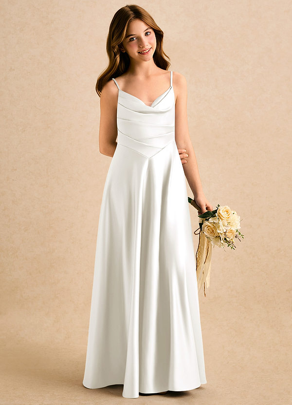 Azazie Kyla Girls Formal Klänningar för brudeflicka Klä A-Line i Matt satäng Älskling Halsringning image1