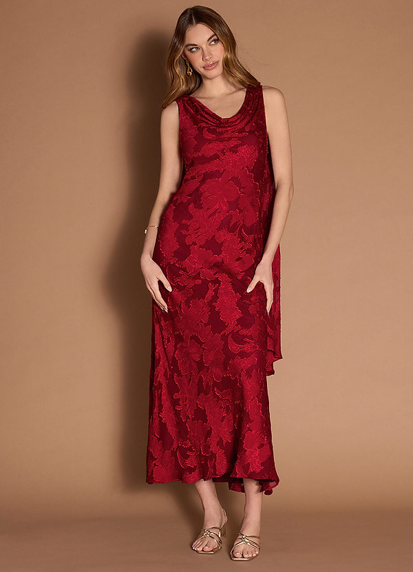 Monika Ruby Red Maxi Dress front