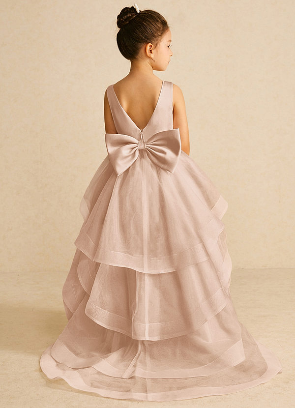 Azazie Pumpkin Flower Girl Dresses English Rose A-Line Convertible Tulle Dress image1